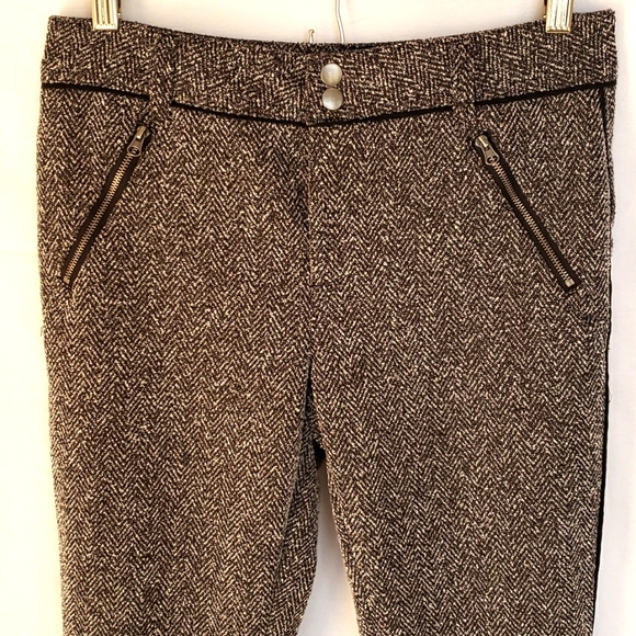 Free People Women's Herringbone Knit Slim Pants Size 6 - Picture 2 of 11